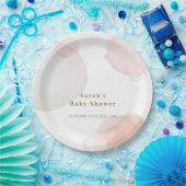 Eenvoudig Boho Waterverf Abstract Baby shower Papieren Bordje (Feest)