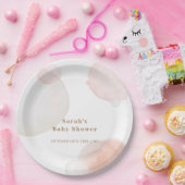 Eenvoudig Boho Waterverf Abstract Baby shower Papieren Bordje (Feest)