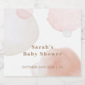 Eenvoudig Boho Waterverf Abstract Baby shower Sparkling Wijnetiket (Enkel label)