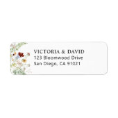 Eenvoudig Boho Wildbloemen Return Address Label (Voorkant)