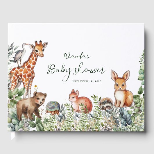 Eenvoudig Boho Woodland Baby shower Gastenboek (Voorkant)