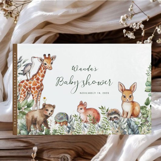 Eenvoudig Boho Woodland Baby shower Gastenboek