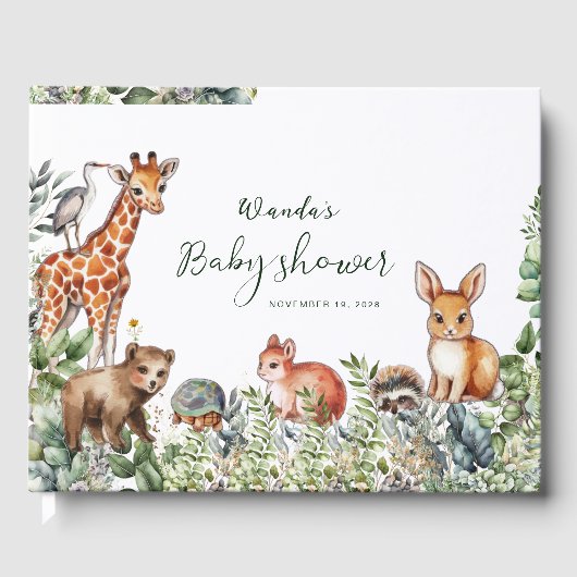 Eenvoudig Boho Woodland Baby shower Gastenboek (Voorkant)
