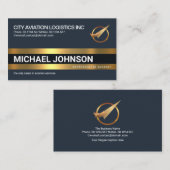 Eenvoudig 'Bold Gold line'-laaglogistiek transport Visitekaartje (Voorkant / Achterkant)