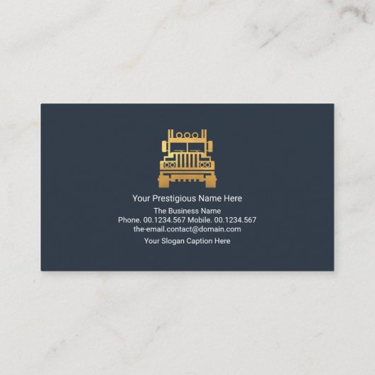 Eenvoudig 'Bold Gold Line'-logistiek vrachtvervoer Visitekaartje (Achterkant)