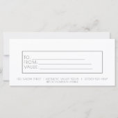 Eenvoudig bondig cadeaubon (Achterkant)