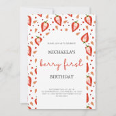 Eenvoudig boogmeisje Berry eerste verjaardag Kaart (Voorkant)