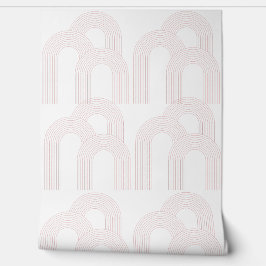 Eenvoudig boogontwerp wit en roze behang