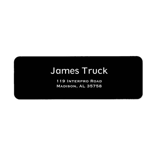 Eenvoudig Bord Black Return Address Labels (Voorkant)