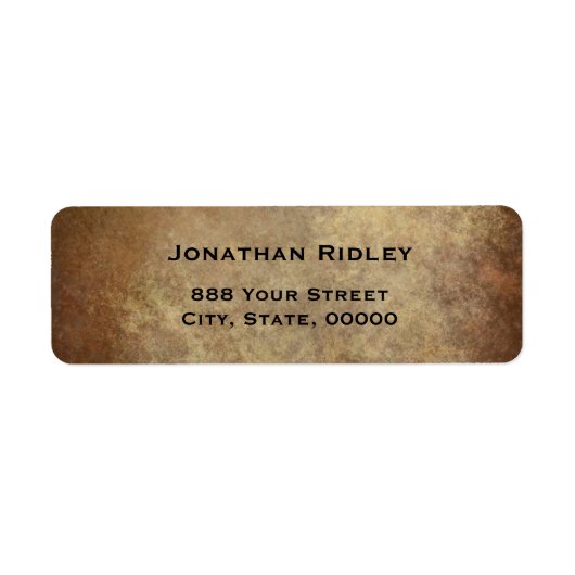 Eenvoudig Bord Metalic Copper Return Address Label (Voorkant)