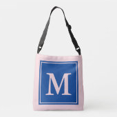 Eenvoudig Bord Roze en Blauw met Monogram Crossbody Tas (Achterkant)