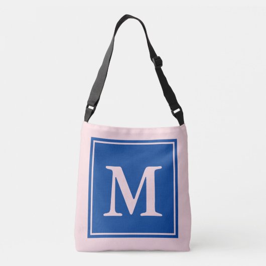 Eenvoudig Bord Roze en Blauw met Monogram Crossbody Tas (Achterkant)