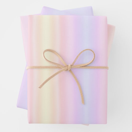 Eenvoudig Bord Roze Lichtblauw Pastel Geel Gradiën Inpakpapier Vel (In situ)
