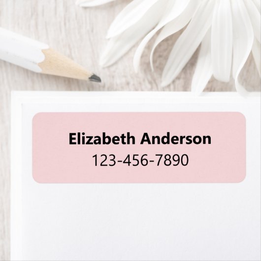 Eenvoudig Bord Roze & Zwarte Naam Vet & Telefoonnu Etiket (Insitu)