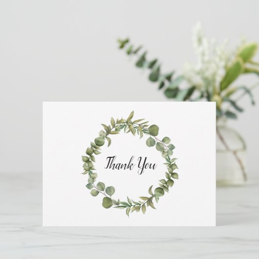 Eenvoudig bos Eucalyptus groen dank u kaart (Staand voorkant)