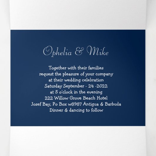 Eenvoudig botanicl, drieledige letterlijke uitnodi drieluik uitnodiging (Binnenkant midden)