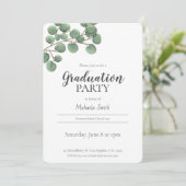 Eenvoudig botanisch afstudeerfeest kaart (Staand voorkant)