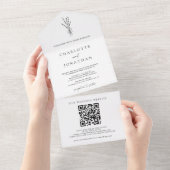 Eenvoudig botanisch alles in één bruiloft all in one uitnodiging (Afscheurbaar)