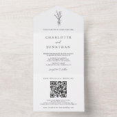 Eenvoudig botanisch alles in één bruiloft all in one uitnodiging (Binnen)