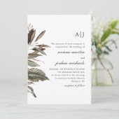 Eenvoudig botanisch boeket met monogrammen Foto Kaart (Staand voorkant)