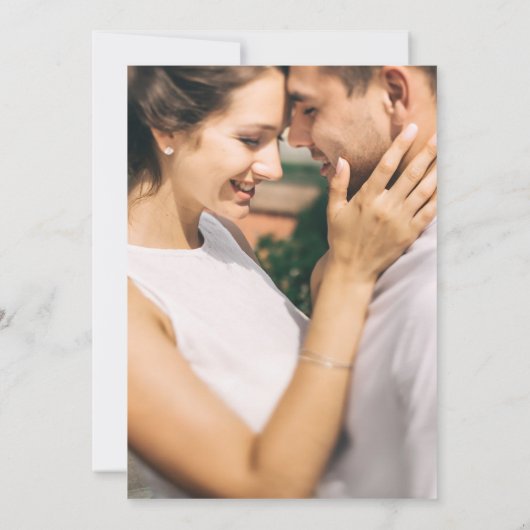 Eenvoudig botanisch boeket met monogrammen Foto Kaart (Achterkant)