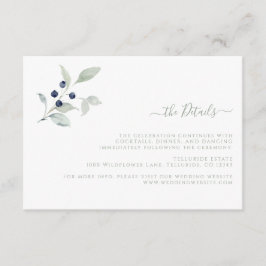 Eenvoudig botanisch bruiloft detail informatiekaartje