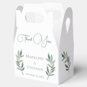 Eenvoudig botanisch elyptus Leaf Chic Fall Wedding Bedankdoosjes (Geopend)