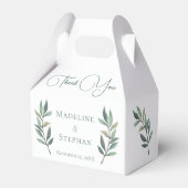 Eenvoudig botanisch elyptus Leaf Chic Fall Wedding Bedankdoosjes (Voorkant Zijde)