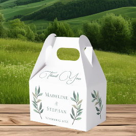 Eenvoudig botanisch elyptus Leaf Chic Fall Wedding Bedankdoosjes