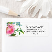 Eenvoudig Botanisch en Bloemen Terugkeeradresetike Etiket (Insitu)