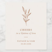 Eenvoudig botanisch gebrand Oranje waslabel Wijn Etiket (Enkel label)