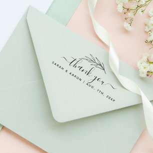 Eenvoudig botanisch Leaves Script Bedankt voor je  Rubberstempel