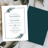 Eenvoudig botanisch Lijst Emerald Green Wedding Kaart