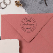 Eenvoudig Botanisch Rond Terugkeeradres Zelfinktende Stempel