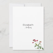 Eenvoudig botanisch roze rood groen flora Vrijgeze Kaart (Achterkant)