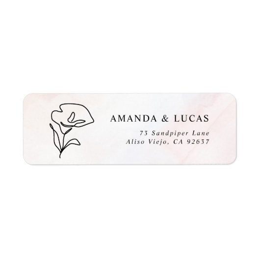 Eenvoudig Botanisch Rustiek Wedding Retouradres Etiket (Voorkant)