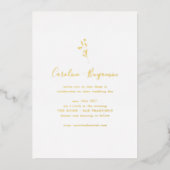 Eenvoudig botanisch script boho Wedding Elegant Go Folie Uitnodiging (Voorkant)