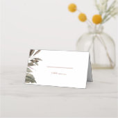 Eenvoudig Botanisch Wedijvernummer Plaatskaartje (Achterkant)