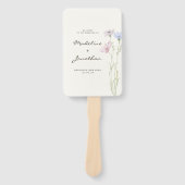 Eenvoudig Botanisch Wildflower Beige Trouwprogramm Handwaaier (Voorkant)