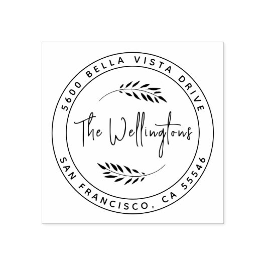 Eenvoudig Botanische Familienaam Return Address Se Rubberstempel (Afrduk)