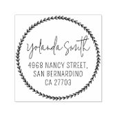 Eenvoudig Botanische Leaves Calligraphy Return Add Zelfinktende Stempel (Design)