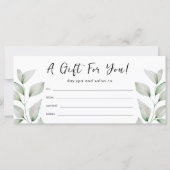 Eenvoudig botanische lederen-cadeaubon (Voorkant)