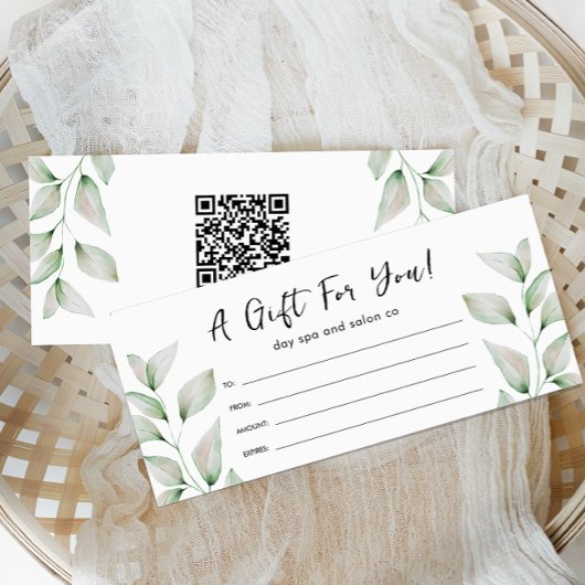 Eenvoudig botanische lederen-cadeaubon