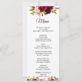 Eenvoudig Bourgogne Bloemendiner Menu Kaart (Voorkant)