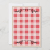 Eenvoudig Bourgogne Play Gingham Land Weddig Kaart (Achterkant)