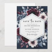 Eenvoudig Bourgogne Save The Date (Voorkant / Achterkant)