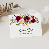 Eenvoudig Bourgondië Bloemen dankt u kaardt Bedankkaart