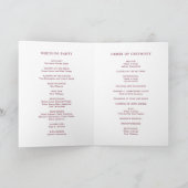 Eenvoudig Bourgondië Monogram Elegante Trouwfeest Programma (Binnen)
