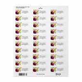 Eenvoudig Bourgondisch Floral retour adres label (Full Sheet)