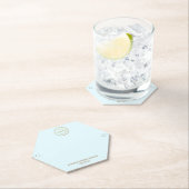 Eenvoudig breedbeeldscherm met Logo op lichtblauw Kartonnen Onderzetters (Insitu)